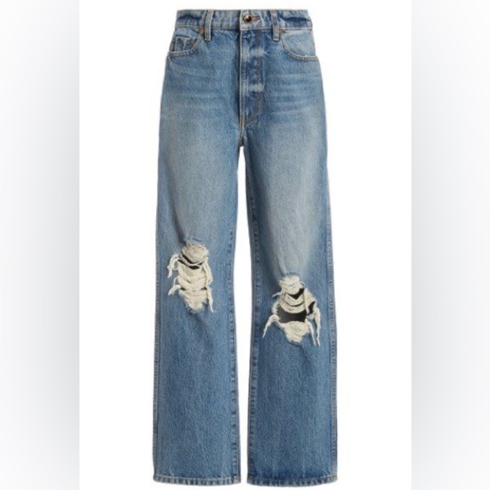 KHAITE Abigail Straight leg distressed Jeans